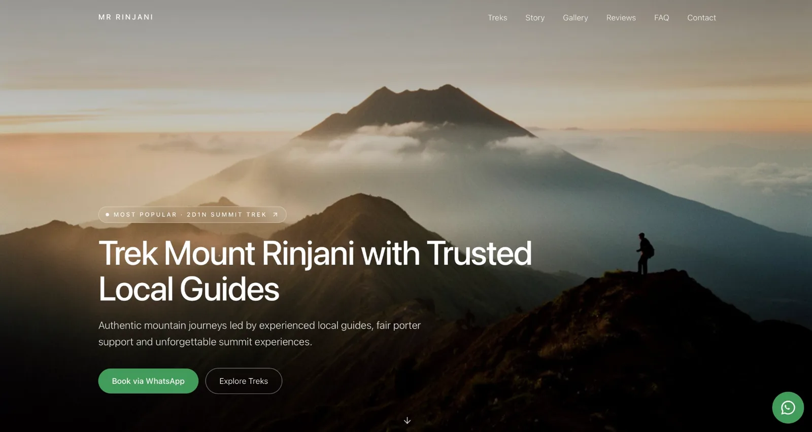 Mount Rinjani Trekking – Website Screenshot